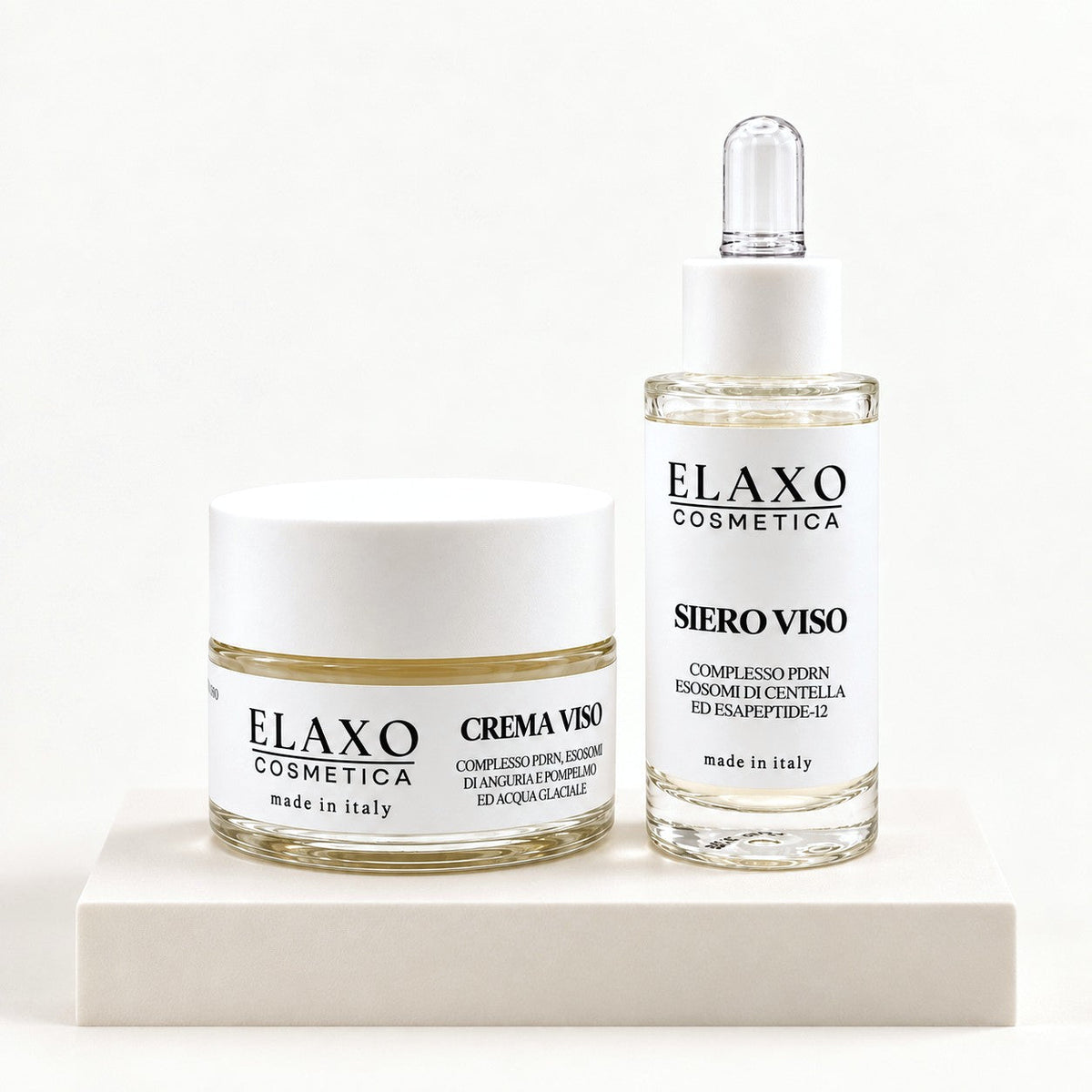 Il Rituale ELAXO: siero e crema viso con PDRN, esosomi vegetali e peptidi